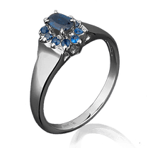 обзорное фото Кольцо из белого золота с сапфирами 1088/1 Золотые кольца с сапфиром обзорное фото Кольцо из белого золота с сапфирами 1088/1  Золотые кольца с сапфиром