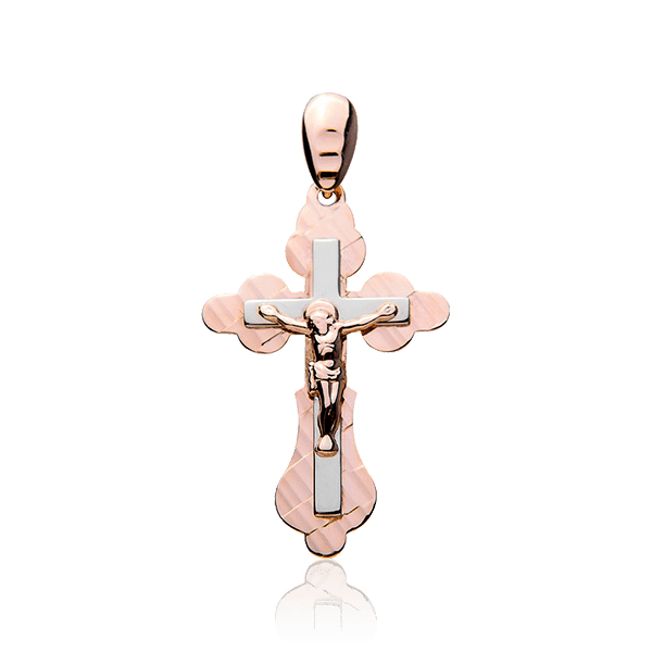 Крестик из красного золота с Распятием 029578 детальное изображение ювелирного изделия Детский золотой крестик Крестик из красного золота с Распятием 029578 детальное изображение ювелирного изделия Детский золотой крестик