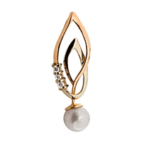 обзорное фото Золотой подвес 160059 Золотые кулоны с жемчугом обзорное фото Золотой подвес 160059  Золотые кулоны с жемчугом