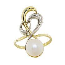 обзорное фото Кольцо с жемчугом 330601 Золотые кольца с жемчугом обзорное фото Кольцо с жемчугом 330601  Золотые кольца с жемчугом