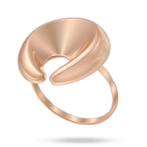 обзорное фото Кольцо в красном золоте 585 пробы «Золотая волна» без вставок 041171  Золотые кольца без вставок