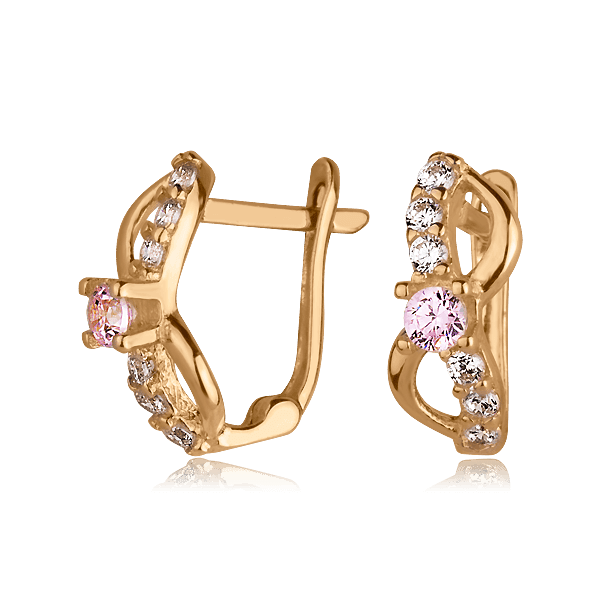 Золотые серьги с фианитами 025748 детальное изображение ювелирного изделия Серьги с камнями Золотые серьги с фианитами 025748 детальное изображение ювелирного изделия Серьги с камнями