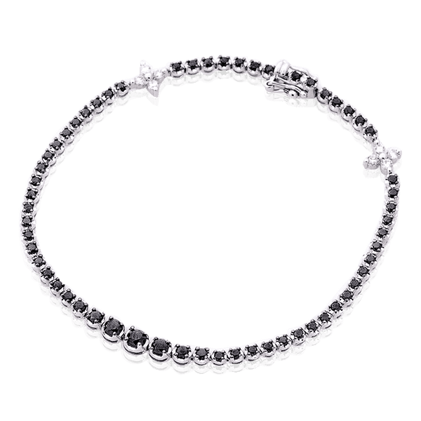 Золотий браслет на руку з чорними діамантами Конюшина 032965 детальне зображення ювелірного виробу