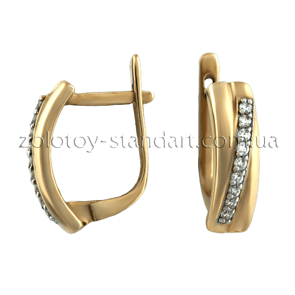 Золотые серьги с бриллиантом 21115 детальное изображение ювелирного изделия Золотые серьги с бриллиантами Золотые серьги с бриллиантом 21115 детальное изображение ювелирного изделия Золотые серьги с бриллиантами