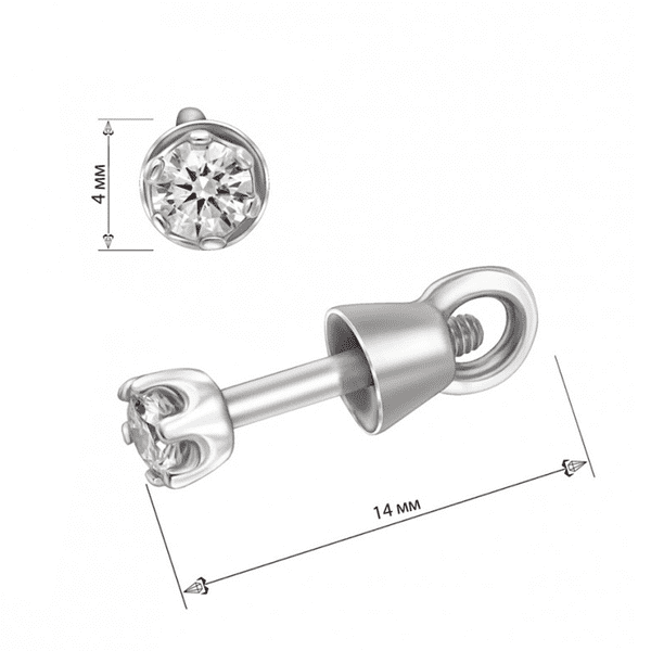 Маленькие серьги-пуссеты с бриллиантами в белом золоте Маленькие серьги-пуссеты с бриллиантами в белом золоте