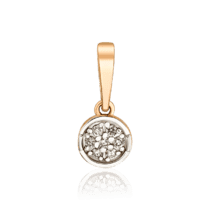 обзорное фото Золотой миниатюрный кулон с бриллиантами 035228  Золотые подвески