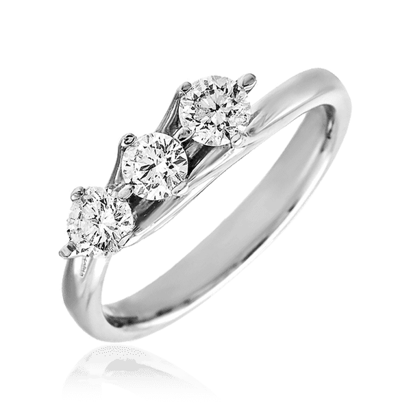 Стильное кольцо из белого золота с тремя бриллиантами 036690 детальное изображение ювелирного изделия Золотые кольца Стильное кольцо из белого золота с тремя бриллиантами 036690 детальное изображение ювелирного изделия Золотые кольца