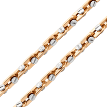 обзорное фото Золотая эксклюзивная литая мужская цепь 038063  Полновесные золотые цепочки