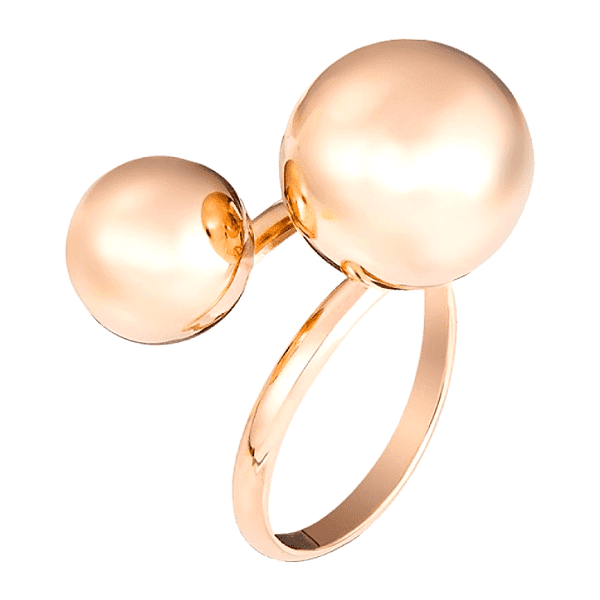 Золотое кольцо Два шарика 038025 детальное изображение ювелирного изделия Золотые кольца без вставок Золотое кольцо Два шарика 038025 детальное изображение ювелирного изделия Золотые кольца без вставок