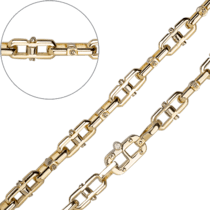 обзорное фото Цепочка Барака с бриллиантами в желтом золоте 032154  Полновесные золотые цепочки