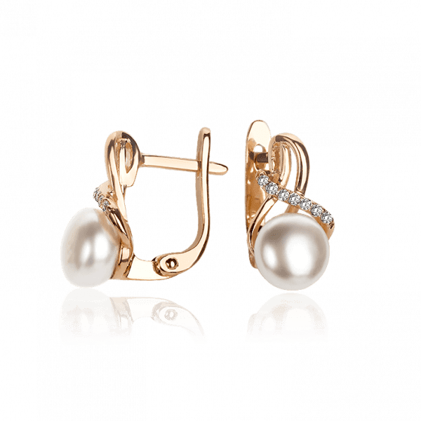 серьги с жемчугом золотые