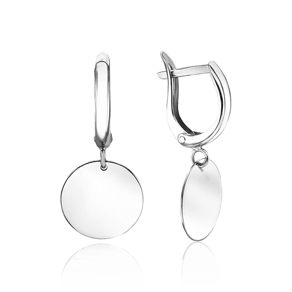 Серебряные серьги подвески Диск 035787 детальное изображение ювелирного изделия Серебряные серьги Серебряные серьги подвески Диск 035787 детальное изображение ювелирного изделия Серебряные серьги