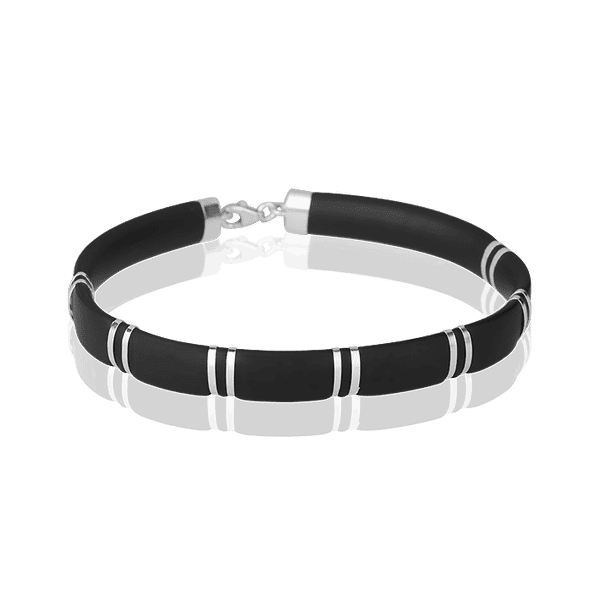 Серебряный браслет с каучуком 028442 детальное изображение ювелирного изделия Браслеты мужские Серебряный браслет с каучуком 028442 детальное изображение ювелирного изделия Браслеты мужские