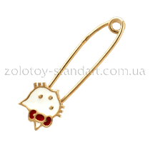 обзорное фото Золотая булавка «Hello Kitty» 09109  Золотые булавки