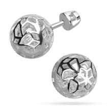 обзорное фото Серебряные шарики внутри с фианитами 038440  Серебряные серьги с камнями