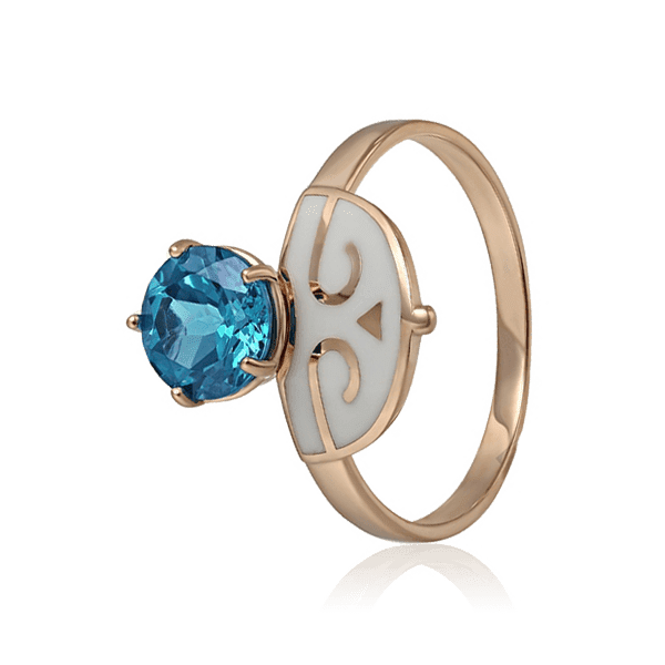 Золотое кольцо с топазом и эмалью 028632 детальное изображение ювелирного изделия Золотые кольца с топазом Золотое кольцо с топазом и эмалью 028632 детальное изображение ювелирного изделия Золотые кольца с топазом