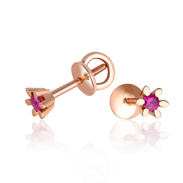 Золотые серьги гвоздики с рубином 032022 детальное изображение ювелирного изделия Золотые серьги Золотые серьги гвоздики с рубином 032022 детальное изображение ювелирного изделия Золотые серьги