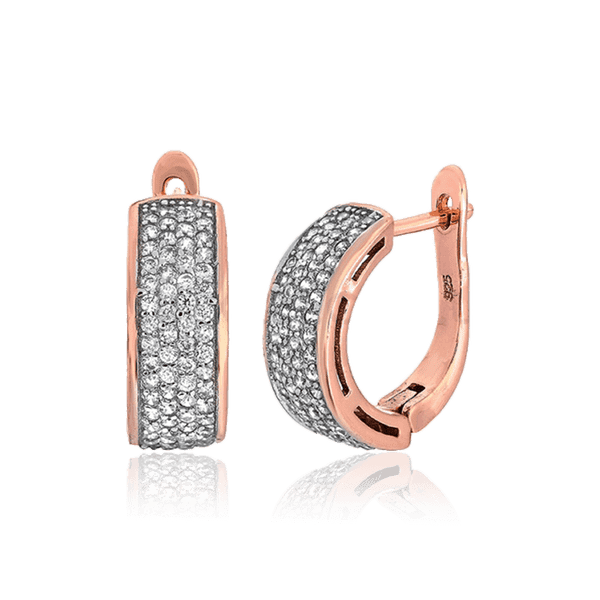 Позолоченые серьги с фианитами 031111 детальное изображение ювелирного изделия Серьги с позолотой Позолоченые серьги с фианитами 031111 детальное изображение ювелирного изделия Серьги с позолотой