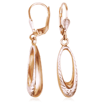 обзорное фото Серьги золото Бублик 80322 Золотые серьги подвески обзорное фото Серьги золото Бублик 80322  Золотые серьги подвески