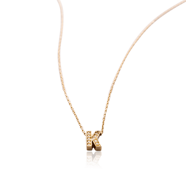 Колье буква К из желтого золота с фианитами 032804 детальное изображение ювелирного изделия Золотые колье с камнями Колье буква К из желтого золота с фианитами 032804 детальное изображение ювелирного изделия Золотые колье с камнями