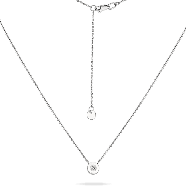 Колье в белом золоте с одним бриллиантом 039011 детальное изображение ювелирного изделия Золотое колье с бриллиантами Колье в белом золоте с одним бриллиантом 039011 детальное изображение ювелирного изделия Золотое колье с бриллиантами