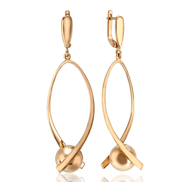 Золоті сережки з кулькою 031645 детальне зображення ювелірного виробу