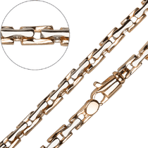 обзорное фото Прочный браслет на руку из комбинированного золота мужской 032141 Золотые браслеты без камней обзорное фото Прочный браслет на руку из комбинированного золота мужской 032141  Золотые браслеты без камней