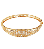 обзорное фото Золотой браслет Кольцо с фианитами 026500 Золотой браслет кольцом обзорное фото Золотой браслет Кольцо с фианитами 026500  Золотой браслет кольцом