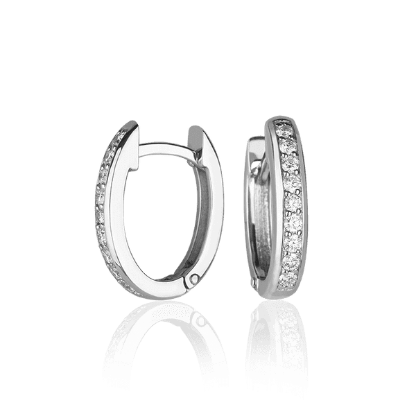 Серьги конго из белого золота с бриллиантами 029632 детальное изображение ювелирного изделия Золотые серьги с бриллиантами Серьги конго из белого золота с бриллиантами 029632 детальное изображение ювелирного изделия Золотые серьги с бриллиантами