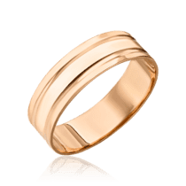 обзорное фото Золотое обручальное кольцо Американка в стильном исполнении 035160  Золотые кольца