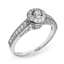 обзорное фото Кольцо из белого золота с бриллиантами R0120  Золотые кольца с бриллиантами