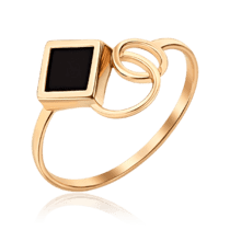 обзорное фото Кольцо золотое с агатом Доминикана 035685  Золотые кольца
