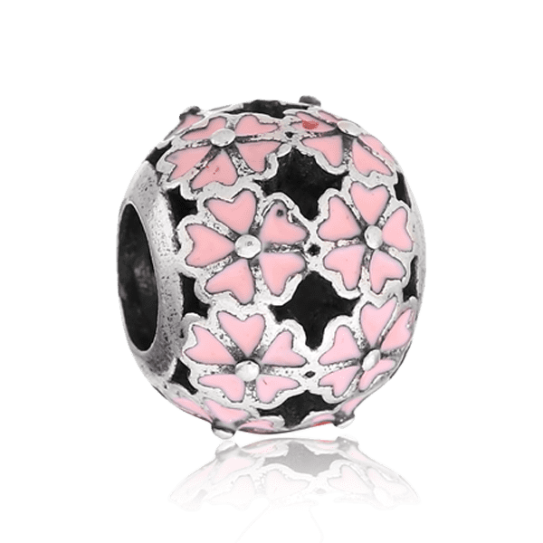 Серебряный подвес-шарм Бусинка с цветами в эмали 025031 детальное изображение ювелирного изделия Серебряные подвесы-шармы (бусины) Серебряный подвес-шарм Бусинка с цветами в эмали 025031 детальное изображение ювелирного изделия Серебряные подвесы-шармы (бусины)