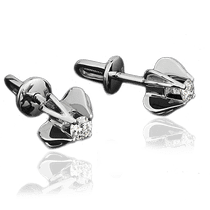 оглядове фото Сережки із білого золота з діамантами 023125