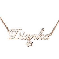 обзорное фото Серебряное колье именное 925 пробы с именем Dianka 037650  Серебряные колье
