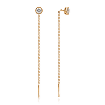 обзорное фото Серьги протяжки золотые с фианитом 035836 Золотые серьги протяжки обзорное фото Серьги протяжки золотые с фианитом 035836  Золотые серьги протяжки