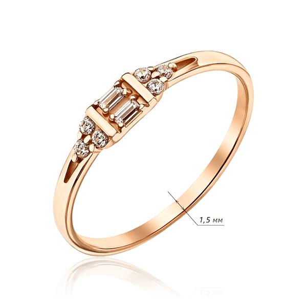 Золотое кольцо с фианитами Золотое кольцо с фианитами