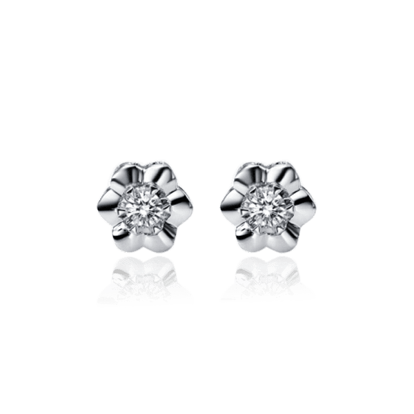 Золотые серьги гвоздики Цветок с бриллиантом 030572 детальное изображение ювелирного изделия Золотые серьги Золотые серьги гвоздики Цветок с бриллиантом 030572 детальное изображение ювелирного изделия Золотые серьги