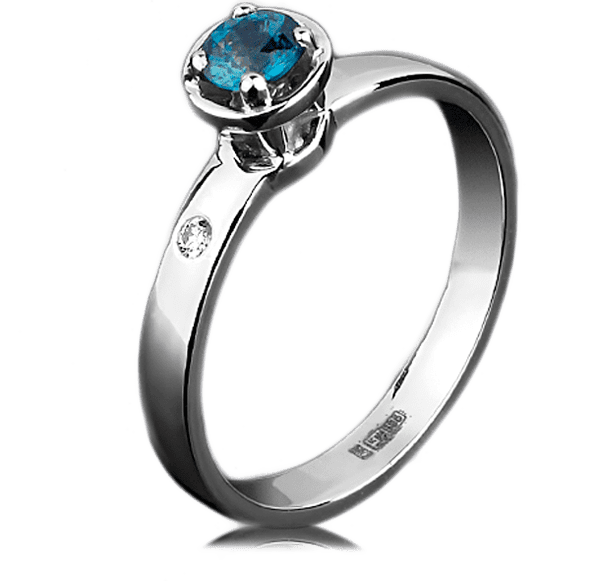 Кольцо из белого золота с сапфиром и бриллиантом 1050/1 детальное изображение ювелирного изделия Золотые кольца с сапфиром Кольцо из белого золота с сапфиром и бриллиантом 1050/1 детальное изображение ювелирного изделия Золотые кольца с сапфиром