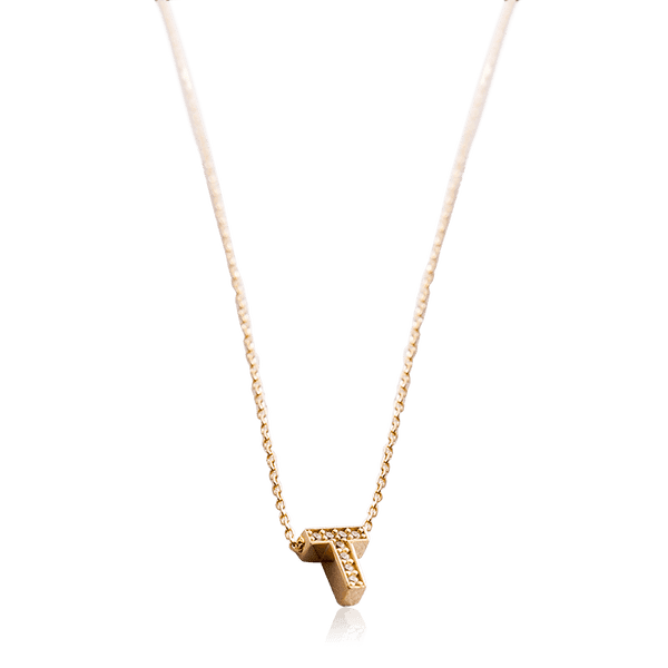 Золотая цепочка с буквой Т 032808 детальное изображение ювелирного изделия Золотые колье с камнями Золотая цепочка с буквой Т 032808 детальное изображение ювелирного изделия Золотые колье с камнями