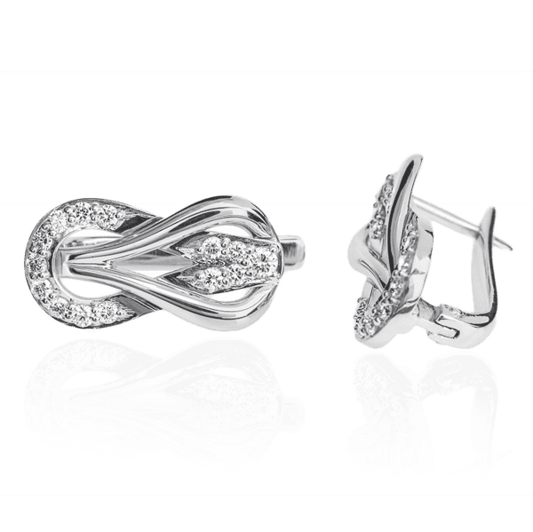Серьги из белого золота с бриллиантами Cassiopeia E0314 детальное изображение ювелирного изделия Золотые серьги с бриллиантами Серьги из белого золота с бриллиантами Cassiopeia E0314 детальное изображение ювелирного изделия Золотые серьги с бриллиантами