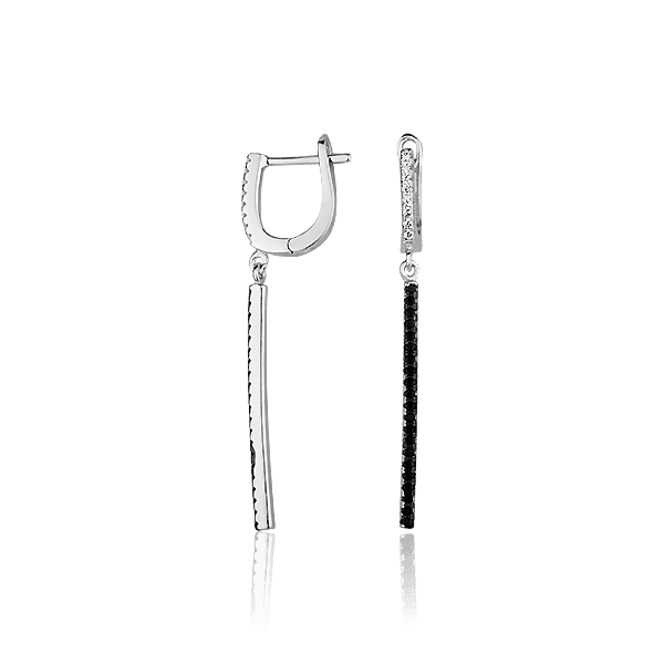 Серебряные серьги с фианитами 028011 детальное изображение ювелирного изделия Серебряные серьги с камнями Серебряные серьги с фианитами 028011 детальное изображение ювелирного изделия Серебряные серьги с камнями