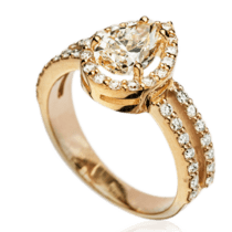 обзорное фото Кольцо с бриллиантами 023324  Золотые кольца с бриллиантами