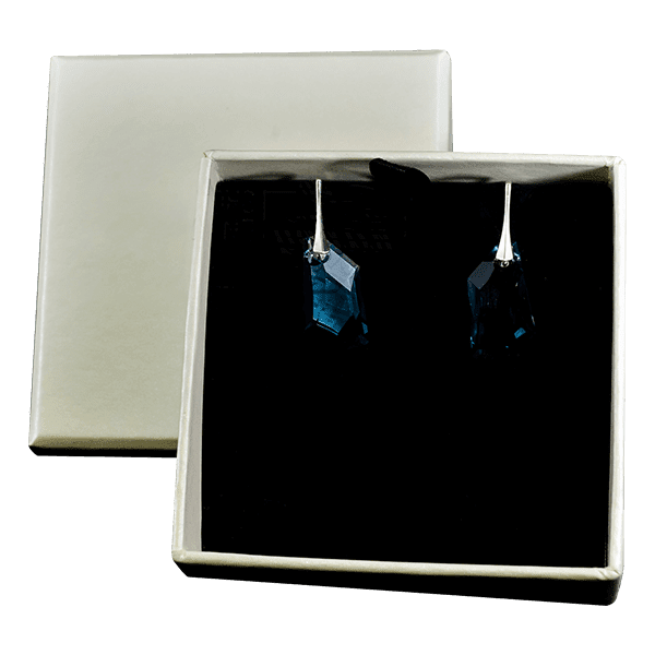 Серебряные серьги Сапфировый кристалл с Кристаллами Сваровски 025983 Серебряные серьги Сапфировый кристалл с Кристаллами Сваровски 025983