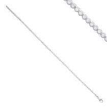 обзорное фото Браслет из белого золота 585 с завальцоваными фианитами 032382 Женские золотые браслеты обзорное фото Браслет из белого золота 585 с завальцоваными фианитами 032382  Женские золотые браслеты