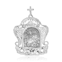 оглядове фото Ікона зі срібла Георгій Побідоносець 035958
