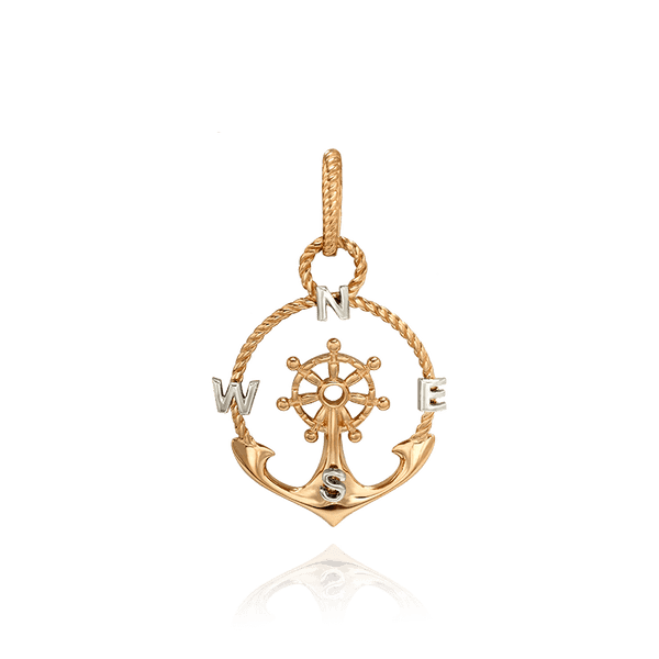 Золотой кулон Штурвал 035535 детальное изображение ювелирного изделия Золотые подвески Золотой кулон Штурвал 035535 детальное изображение ювелирного изделия Золотые подвески