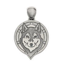 обзорное фото Серебряный подвес Волк 026674 Серебряные подвески обзорное фото Серебряный подвес Волк 026674  Серебряные подвески