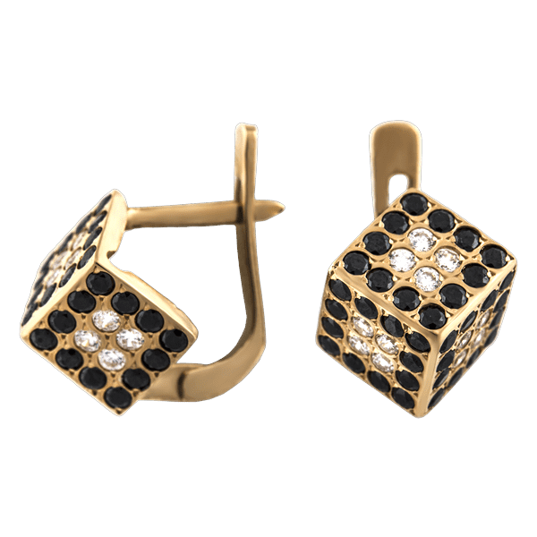 Золотые серьги Кубики 243,5 детальное изображение ювелирного изделия Золотые серьги с фианитом Золотые серьги Кубики 243,5 детальное изображение ювелирного изделия Золотые серьги с фианитом