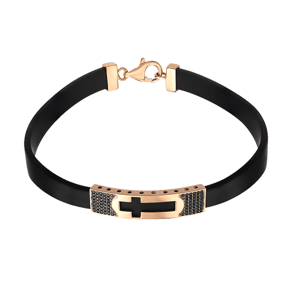 Браслет из каучука с золотой пластиной молодежный Крест 032400 детальное изображение ювелирного изделия Золотые мужские браслеты Браслет из каучука с золотой пластиной молодежный Крест 032400 детальное изображение ювелирного изделия Золотые мужские браслеты